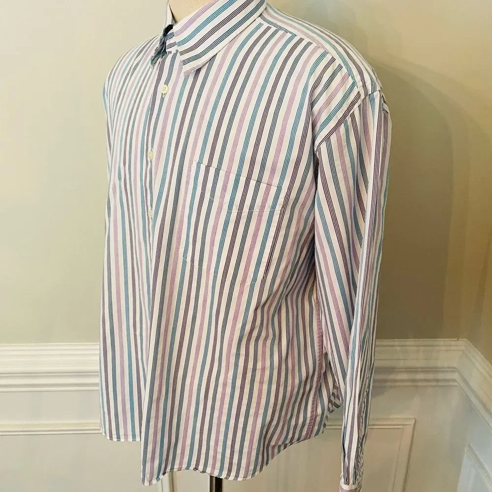 Alan Flusser Dress striped Shirt Button Down - Picture 12 of 14
